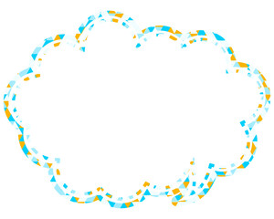 Fototapeta premium ステンドグラス風吹き出し 三角形模様 丸みのある雲形