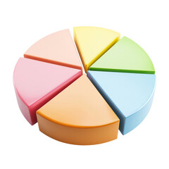 Obraz premium Colorful pie chart segments arranged circular layout, showcasing various pastel shades. This vibrant design symbolizes data representation