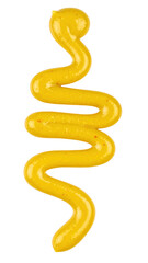 mustard spilled zigzag out isolated on white or transparent 