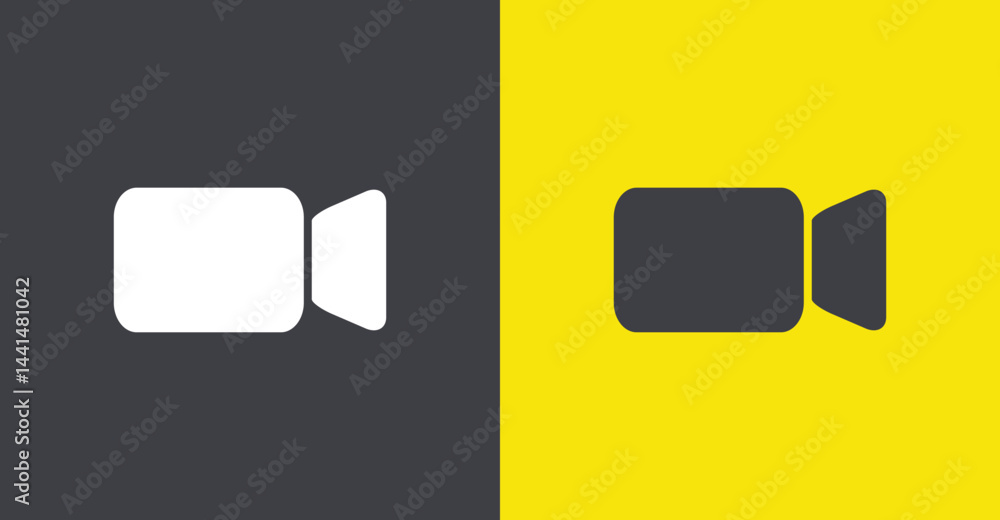 Poster videocall icon. set of different video camera icons. collection of internet conversation buttons. vi