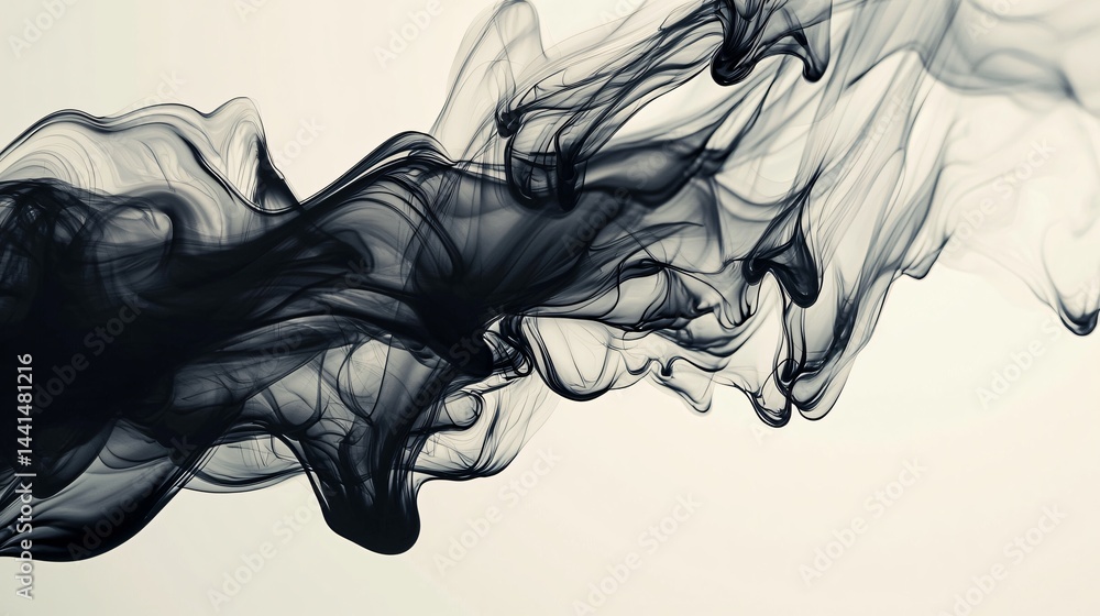 Poster ethereal smoke patterns in tranquil atmosphere creating a fluid and abstract visual experience of in