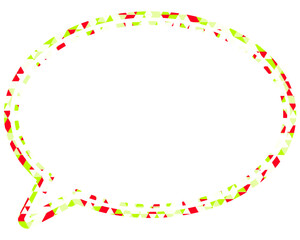 Fototapeta premium ステンドグラス風吹き出し 三角形模様 丸形