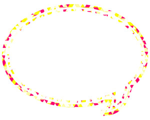 ステンドグラス風吹き出し　三角形模様　丸形