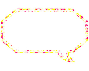ステンドグラス風吹き出し　三角形模様　細長い八角形