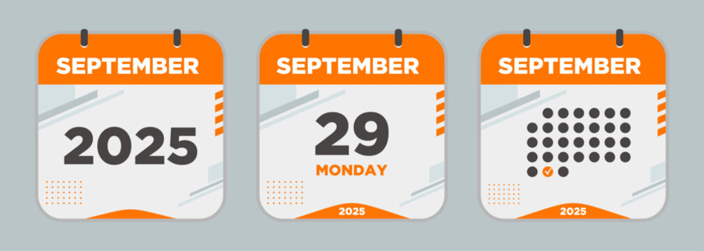 Calendar icon. September. 2025 29 day. The concept of waiting for an important date. Day calendar with date September 29. Cheklist day calendar. Vector illustration.