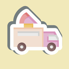 Sticker Pizza Truck. related to Transport symbol. design editable