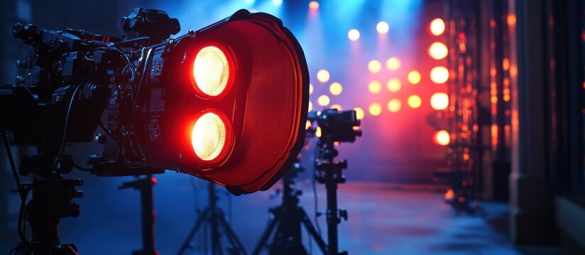 Stage Lighting Equipment Setup for Live Event