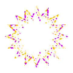 Fototapeta premium 吹き出し ステンドグラス風 三角模様_点線付き_2色 (10)