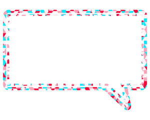 ステンドグラス風吹き出し　三角形模様　四角形