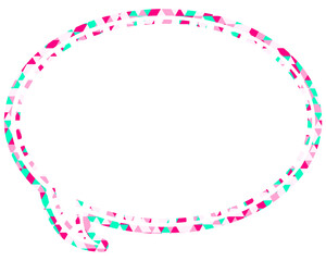 Fototapeta premium ステンドグラス風吹き出し 三角形模様 丸形