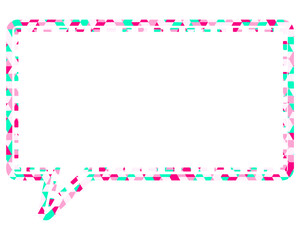 ステンドグラス風吹き出し　三角形模様　四角形