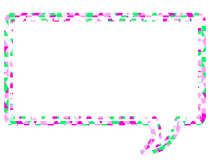 ステンドグラス風吹き出し　三角形模様　四角形