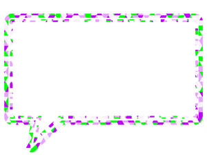 ステンドグラス風吹き出し　三角形模様　四角形