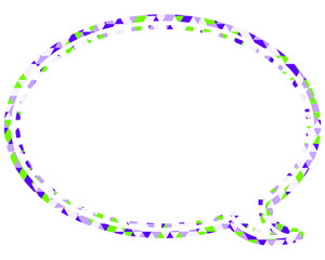ステンドグラス風吹き出し　三角形模様　丸形