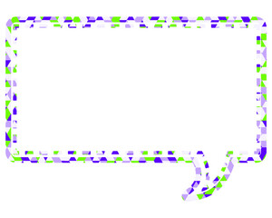 ステンドグラス風吹き出し　三角形模様　四角形