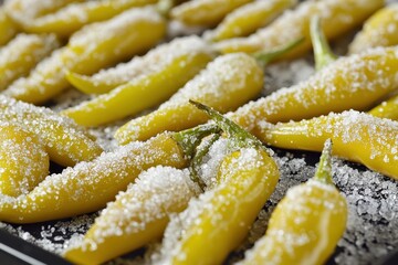 Yellow Peppers Coated in Sugar