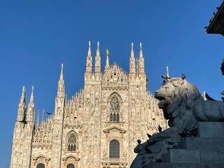 Duomo milan cathedral and lion