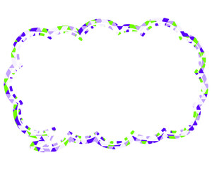ステンドグラス風吹き出し　三角形模様　細長い雲形