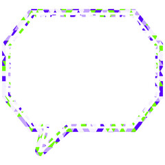 ステンドグラス風吹き出し　三角形模様　角のある八角形