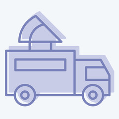 Icon Pizza Truck. related to Transport symbol. two tone style. design editable