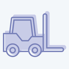 Icon Forklift. related to Transport symbol. two tone style. design editable