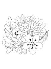 Fototapeta premium Elegant Spring Botanical Coloring Book for Adults