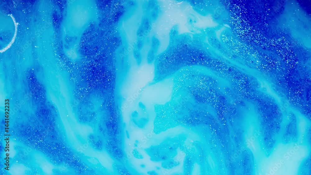 Poster liquid ink in swirling motion, macro shot with dreamy abstract color patterns