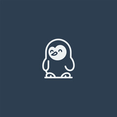 Penguin Line Art Logo – Cute penguin illustrated with smooth minimalist line strokes.