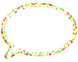 ステンドグラス風吹き出し　三角形模様　丸形