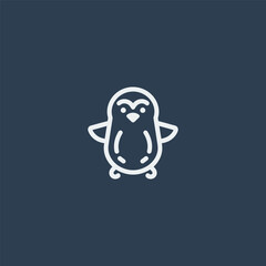 Penguin Line Art Logo – Cute penguin illustrated with smooth minimalist line strokes.