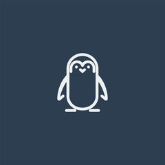 Penguin Line Art Logo – Cute penguin illustrated with smooth minimalist line strokes.