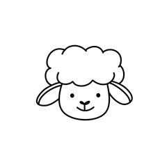 Doodle Kawaii sheep Line Art vector for coloring page