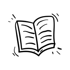 Open books pages awaiting eager eyes. Doodle Icon Illustration
