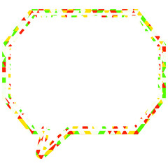 ステンドグラス風吹き出し　三角形模様　角のある八角形