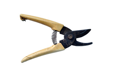 Old Rusty Garden Pruning Shears Isolated Tranaparent Background