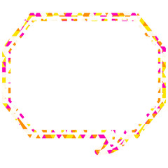 ステンドグラス風吹き出し　三角形模様　角のある八角形