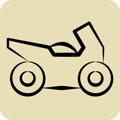 Icon Sport Bike. related to Transport symbol. hand drawn style. design editable