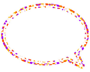 ステンドグラス風吹き出し　三角形模様　丸形