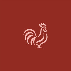Rooster Line Art Logo – Proud rooster illustrated with clean and elegant line art design.