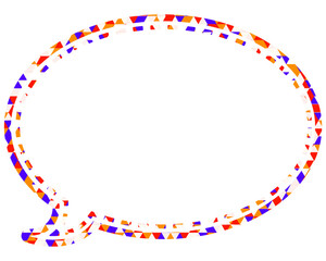 ステンドグラス風吹き出し　三角形模様　丸形