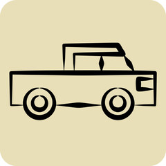 Icon Flatted Lorry. related to Transport symbol. hand drawn style. design editable