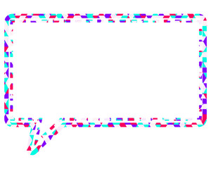 ステンドグラス風吹き出し　三角形模様　四角形