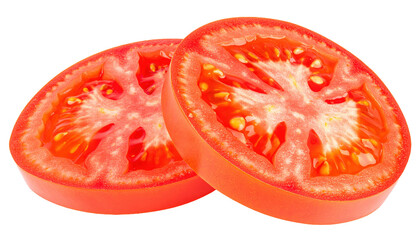 sliced tomato isolated on white or transparent 