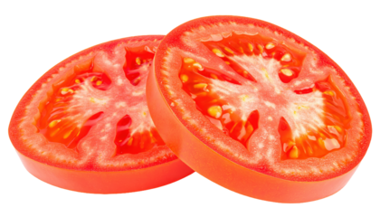 sliced tomato isolated on white or transparent 
