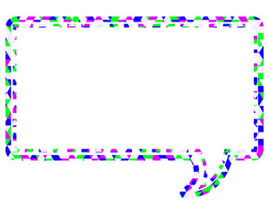 ステンドグラス風吹き出し　三角形模様　四角形