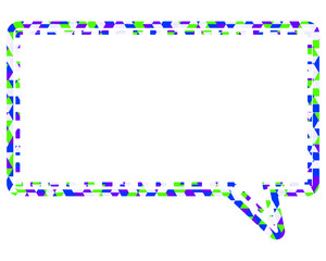 ステンドグラス風吹き出し　三角形模様　四角形