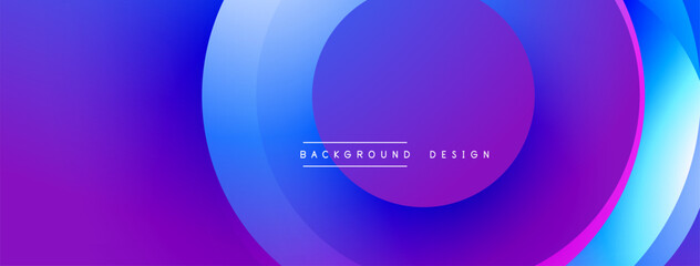 Abstract circles, vibrant blue purple gradients. Modern design element for backgrounds, presentations. Smooth transitions create depth.