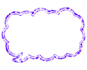 吹き出し ステンドグラス風 三角模様_二重線付_1色 (1)