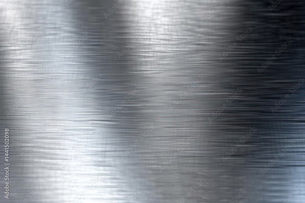 Poster close-up view of a brushed metal surface with horizontal texture and reflective sheen conveying a sl
