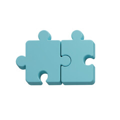 Two Interlocking Puzzle Pieces, Symbol of Connection and Collaboration